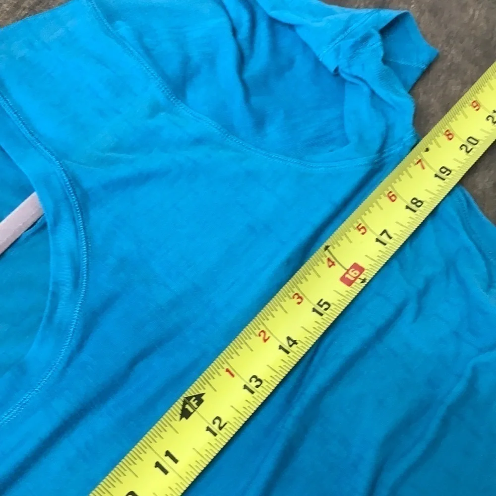 Lululemon blue thin short sleeved top.